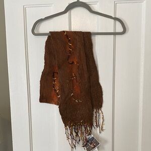 Handmade alpaca Scarf with Fringe